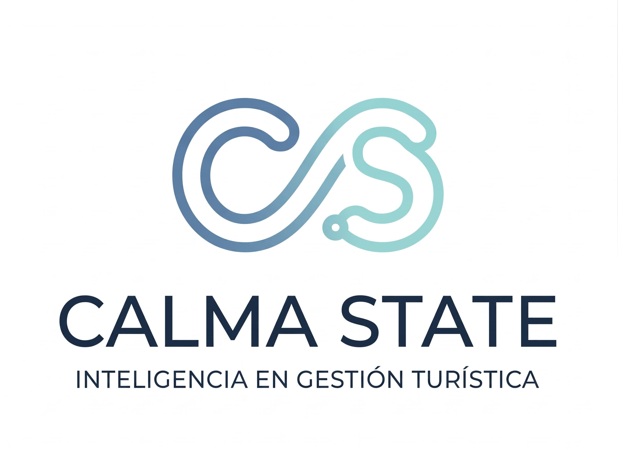 Logotipo oficial de Calma State, inteligencia en gestión turística.